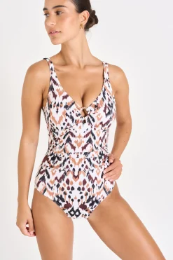 Livia MAILLOT 1 PIECE MARLENE BANGKA Marron Hot
