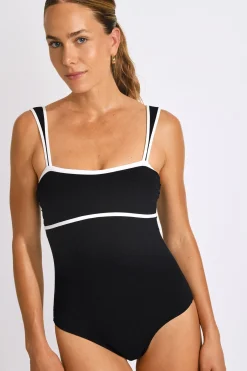 Livia MAILLOT 1 PIECE DELFINA MADRYN Noir New