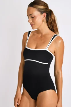Livia MAILLOT 1 PIECE DELFINA MADRYN Noir New