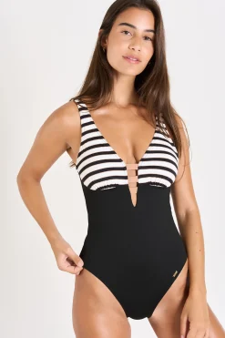 Livia MAILLOT 1 PIECE EMIKA GOMERA Noir Clearance