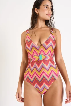 Livia MAILLOT 1 PIECE NAZARE AURORA Rose Clearance