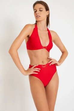 Livia Maillot de bain texturé SIYAM & ISHIA MERENGUE Rouge
