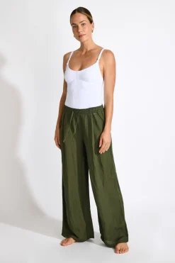 Livia PANTALON BEACHWEAR ALYA ALAGOA Kaki Hot
