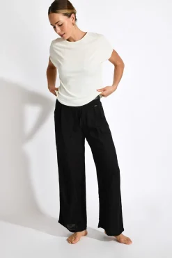 Livia PANTALON BEACHWEAR ALYA ALAGOA Noir New