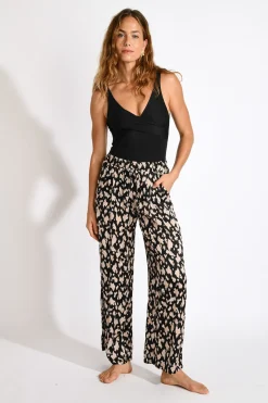 Livia PANTALON BEACHWEAR ALYA BAVAROSAT Noir Outlet