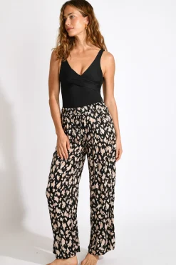Livia PANTALON BEACHWEAR ALYA BAVAROSAT Noir Outlet