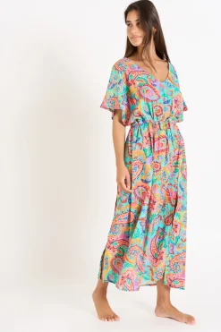 Livia ROBE BEACHWEAR AKYRA COTPRASLIN Bleu Sale