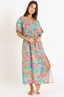 Livia ROBE BEACHWEAR AKYRA COTPRASLIN Bleu Sale