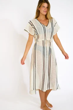Livia ROBE BEACHWEAR AKYRA MAYBOURNE Ecru New