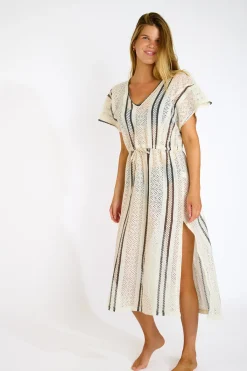 Livia ROBE BEACHWEAR AKYRA MAYBOURNE Ecru New